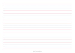 1 Handwriting Paper - 4 Lines - (A4) - Dashed - Red Blue