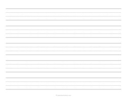1 Handwriting Paper - 4 Lines - Dashed