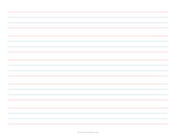 1 Handwriting Paper - 4 Lines - Red Blue