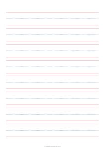 1 Handwriting Paper (A4) - Red Blue