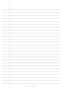 1 cm Lined Paper - Side Margin - A4