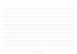 3/4 Handwriting Paper - 4 Lines - Dashed - (A4) - Red Blue