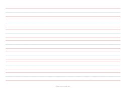3/4 Handwriting Paper (A4) - Red Blue