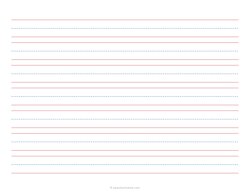 3/4 Handwriting Paper - Red Blue