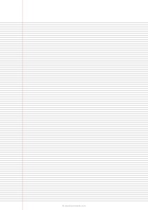 3 mm Lined Paper - Side Margin - A4
