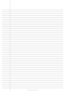 6 mm Lined Paper - Single Margin - A4
