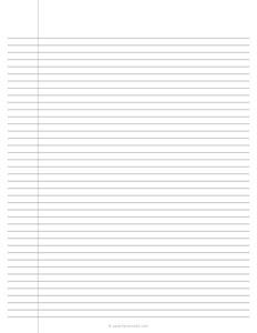 6 mm Lined Paper - Side Margin
