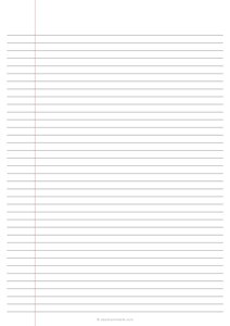 7 mm Lined Paper - Side Margin - A4