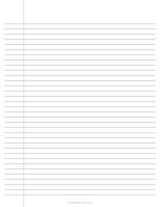 7 mm Lined Paper - Side Margin