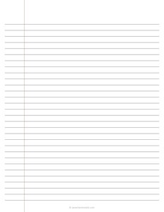 8 mm Lined Paper - Side Margin