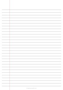 9 mm Lined Paper - Side Margin - A4