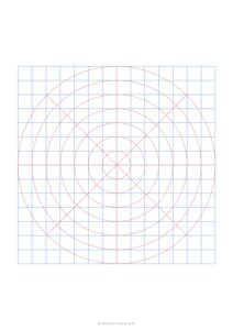 1/2 Circle Square Hybrid (A4) - Red Blue