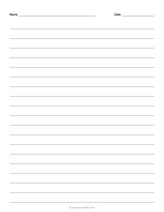 1/2 Lined Paper with Name