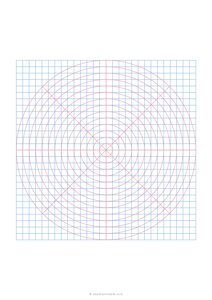 1/4 Circle Square Hybrid (A4) - Red Blue