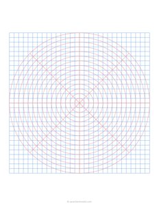 1/4 Circle Square Hybrid - Red Blue