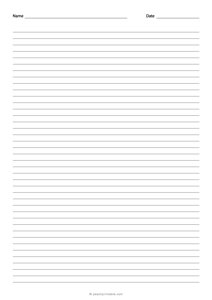 1/4 Lined Paper with Name (A4)