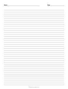 1/4 Lined Paper with Name