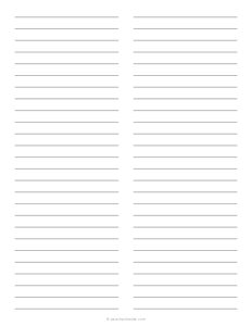 1 cm Lined Paper - 2 Columns