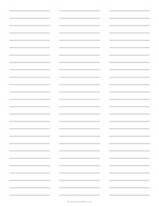 1 cm Lined Paper - 3 Columns