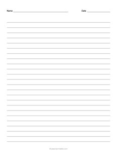3/8 Lined Paper with Name