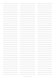 3 Column Lined Paper (College Ruled) - A4