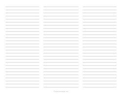 3 Column Lined Paper (College Ruled)