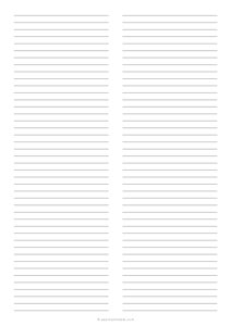 2 Column Lined Paper (Narrow Ruled) - A4