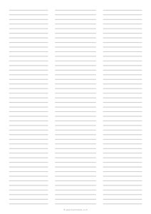3 Column Lined Paper (Narrow Ruled) - A4