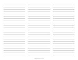 3 Column Lined Paper (Narrow Ruled)