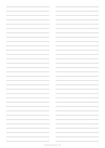 2 Column Lined Paper (Wide Ruled) - A4