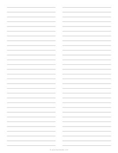 2 Column Lined Paper (Wide Ruled)