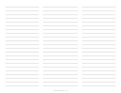 3 Column Lined Paper (Wide Ruled)