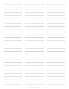 3 Column Lined Paper (Wide Ruled)