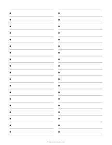 Printable Numbered List Templates | Page 2