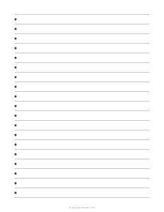 1/2 Lined Notes with Bullet Points