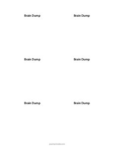 3x3 Post It Note Template - Brain Dump
