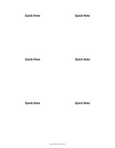 3x3 Post It Note Template - Quick Notes