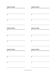 3x3 Post It Note Template - weekly Top Tasks