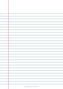 Narrow Ruled Lined Paper (A5) - Blue